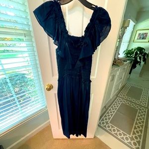 NWT La Vie Rebecca Taylor MIDI Navy Dress